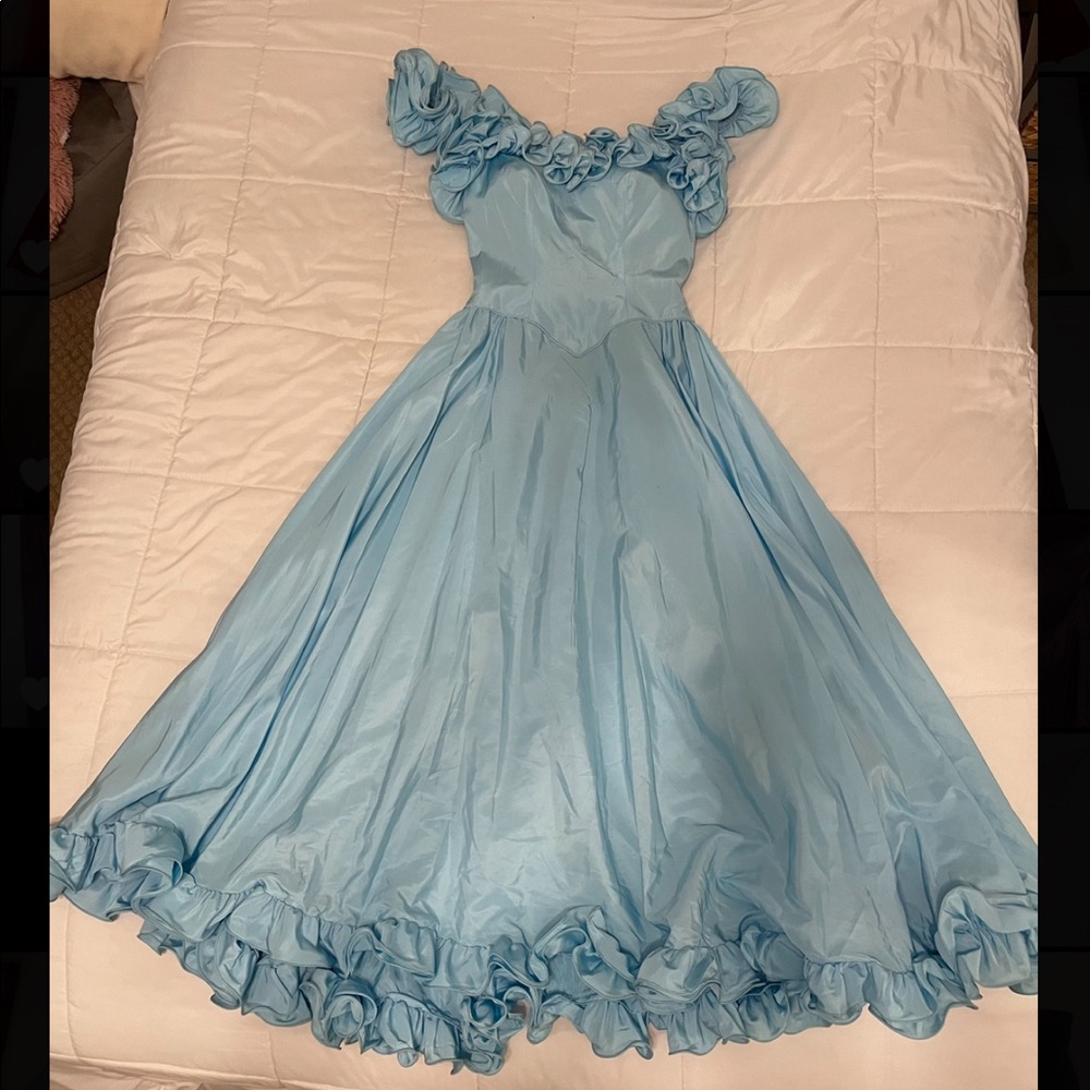 Blue Vintage Princess Dress Bow Back